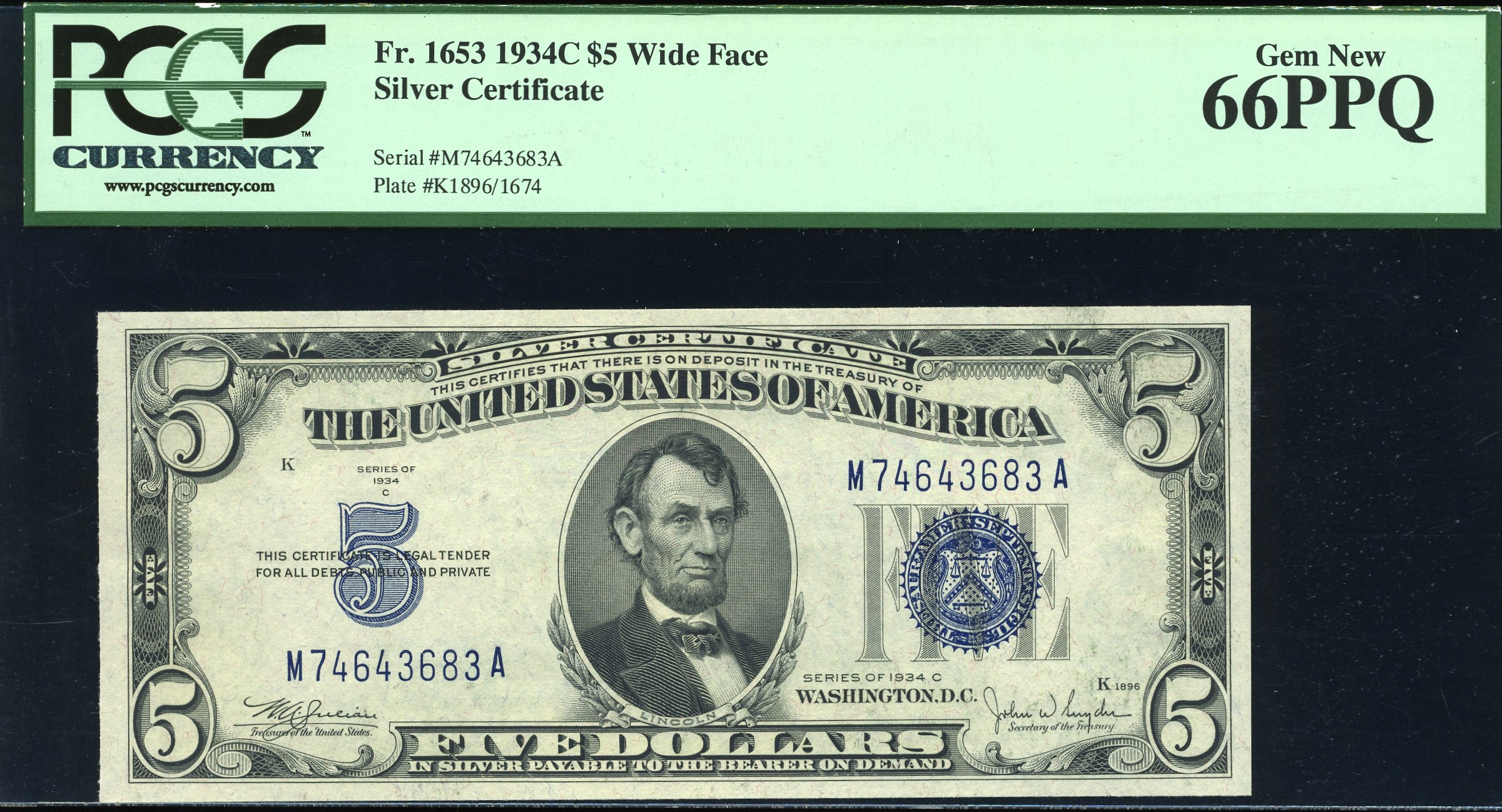 1934C $5 S.C M74643683A 66Q