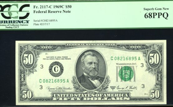 1969C $50 FRN PHILA 68PPQ
