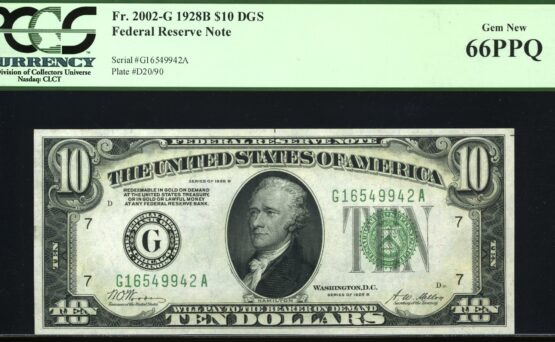 1928B $10 FRN CHICAGO 66Q