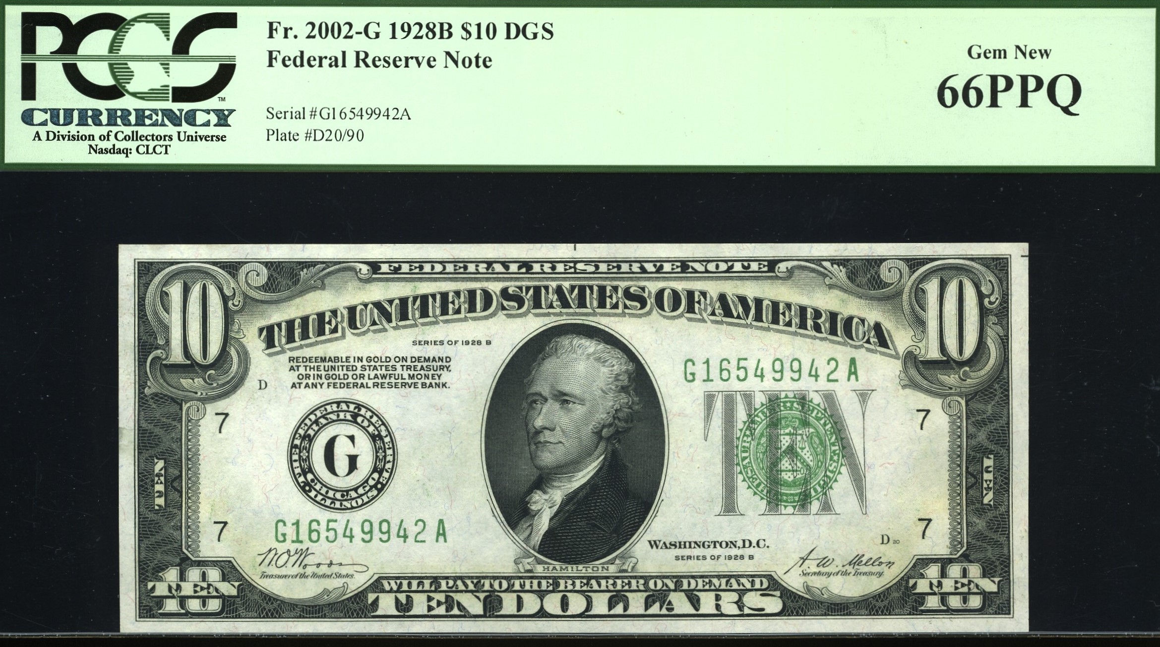 1928B $10 FRN CHICAGO 66Q