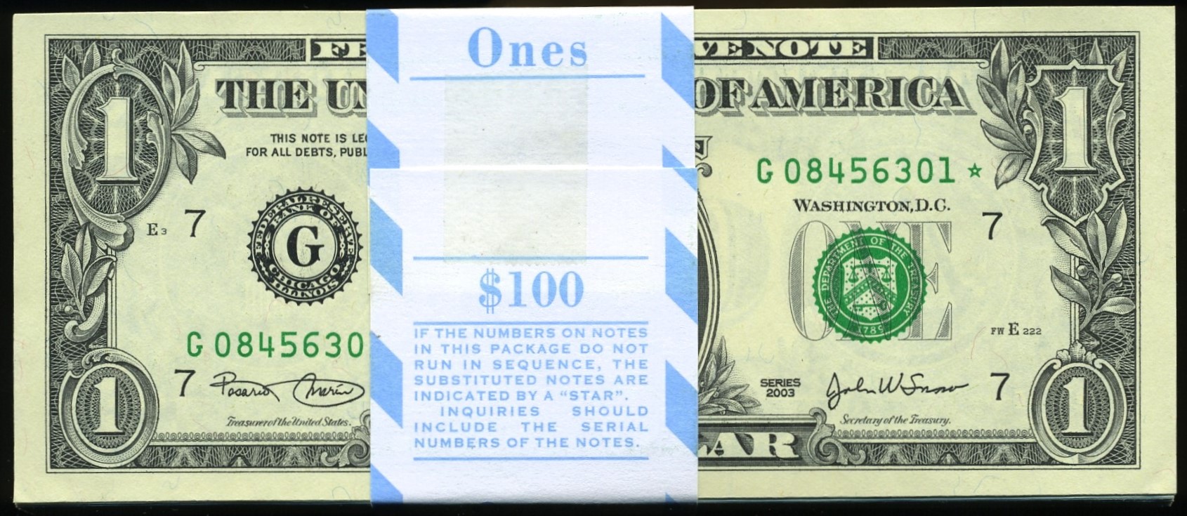 2003 $1 CHICAGO STAR PACK #6301
