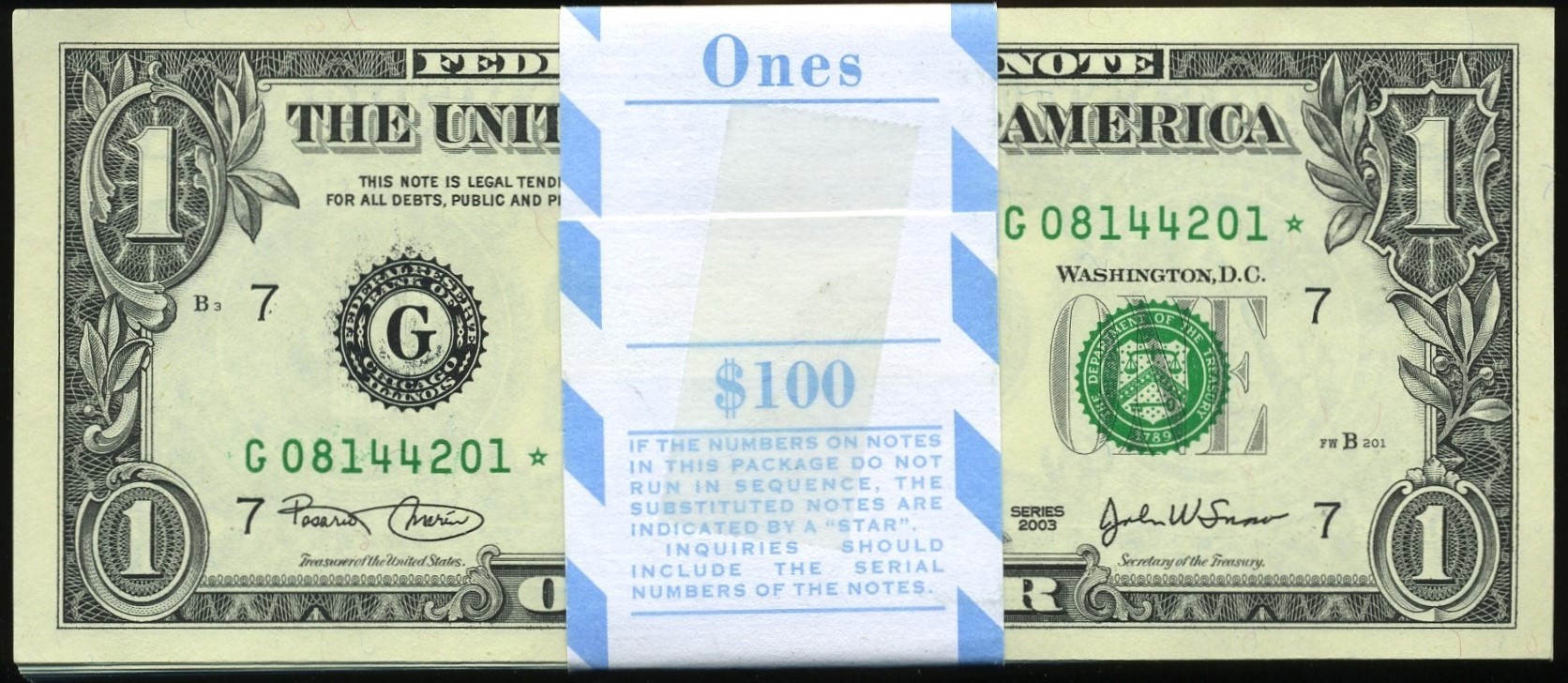 2003 $1 CHICAGO STAR PACK #4201