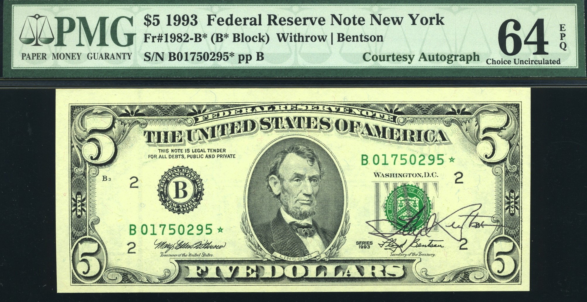 1993 $5 FRN NEW YORK AUTO 64Q