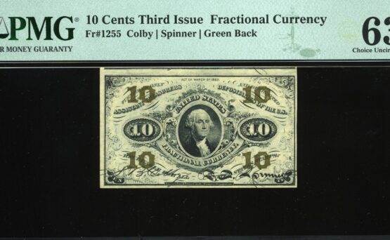 FR‑1255 10 CENT 3RD ISSUE 63EPQ