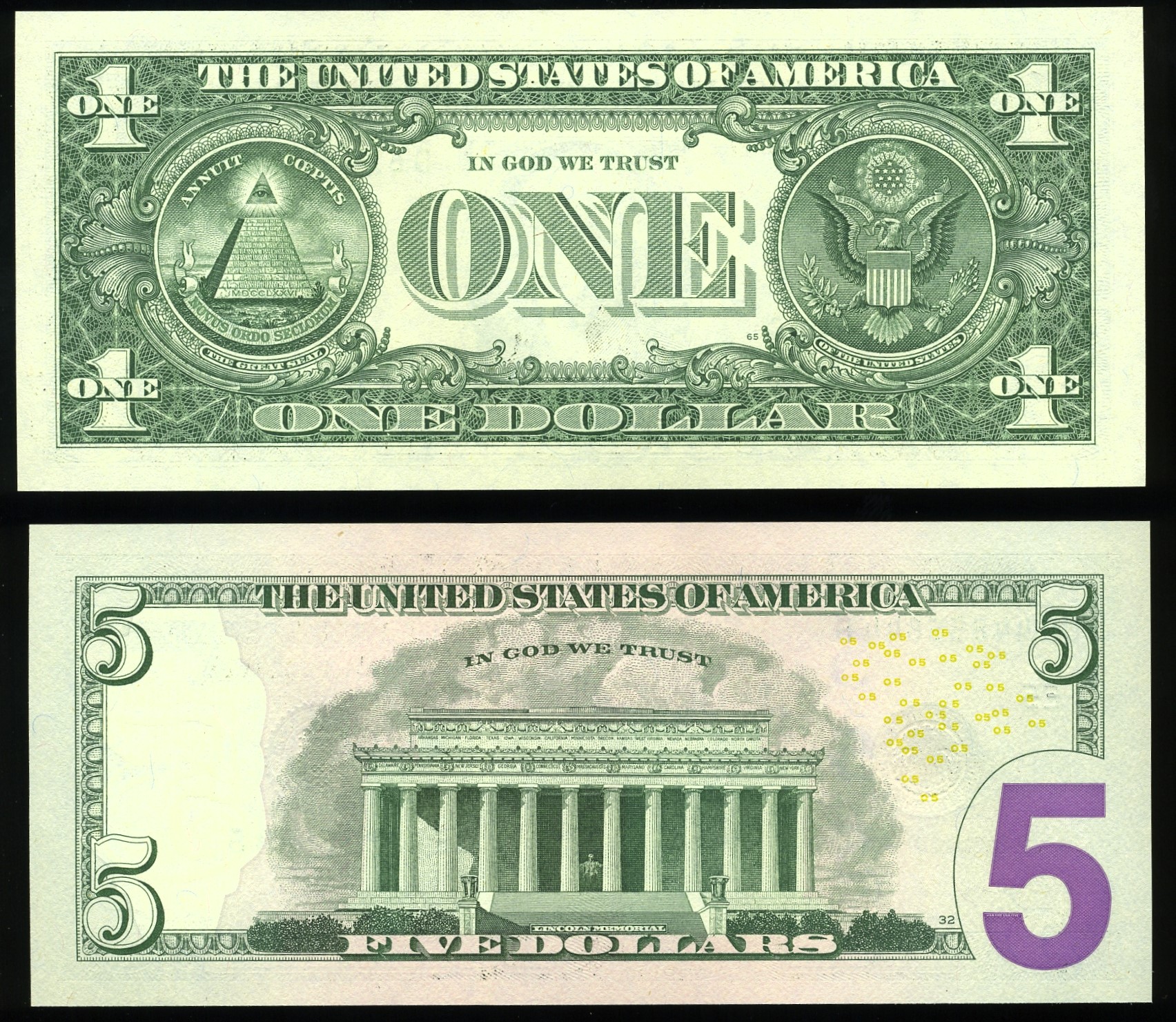 $1-$5 FRN RADAR PAIR #44-16