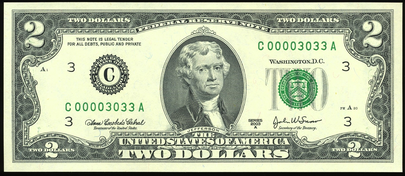 2003A $2 FRN C00003033A