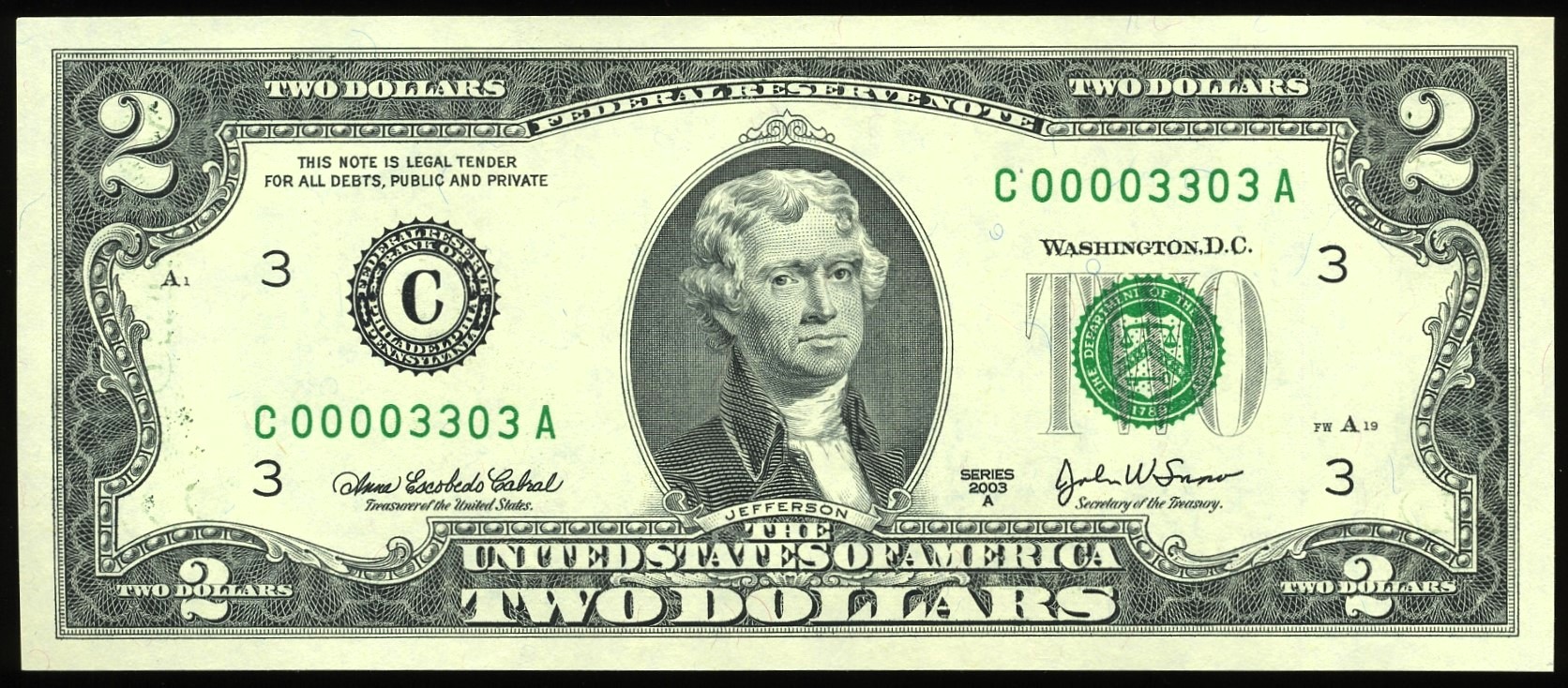 2003A $2 FRN C00003303A