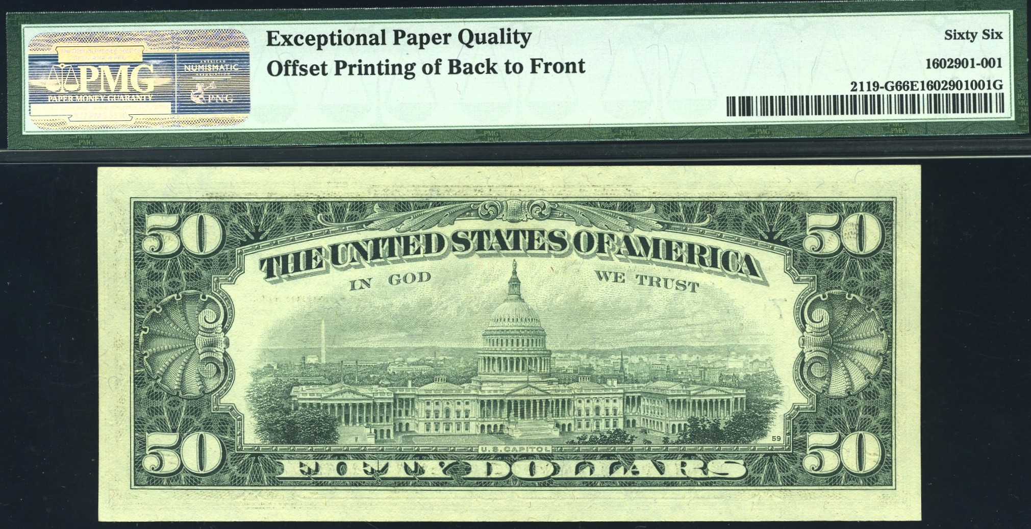 1977 $50 FRN 100% OFFSET" 66EPQ