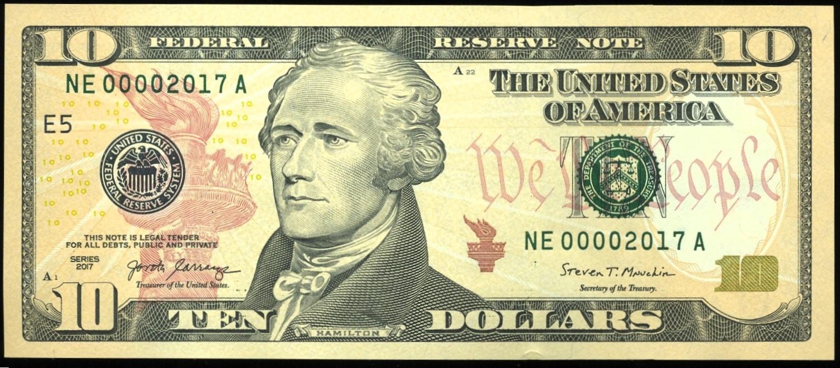 2017 $10 FRN E00002017A #2017A