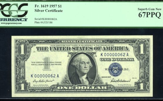 1957 $1 SILVER K00000062A 67Q
