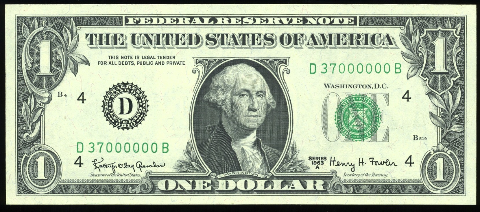 1963A $1 FRN D37000000B