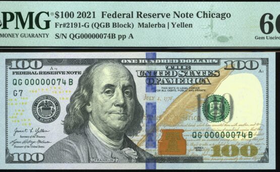 2021 $100 FRN QG00000074B 66EPQ