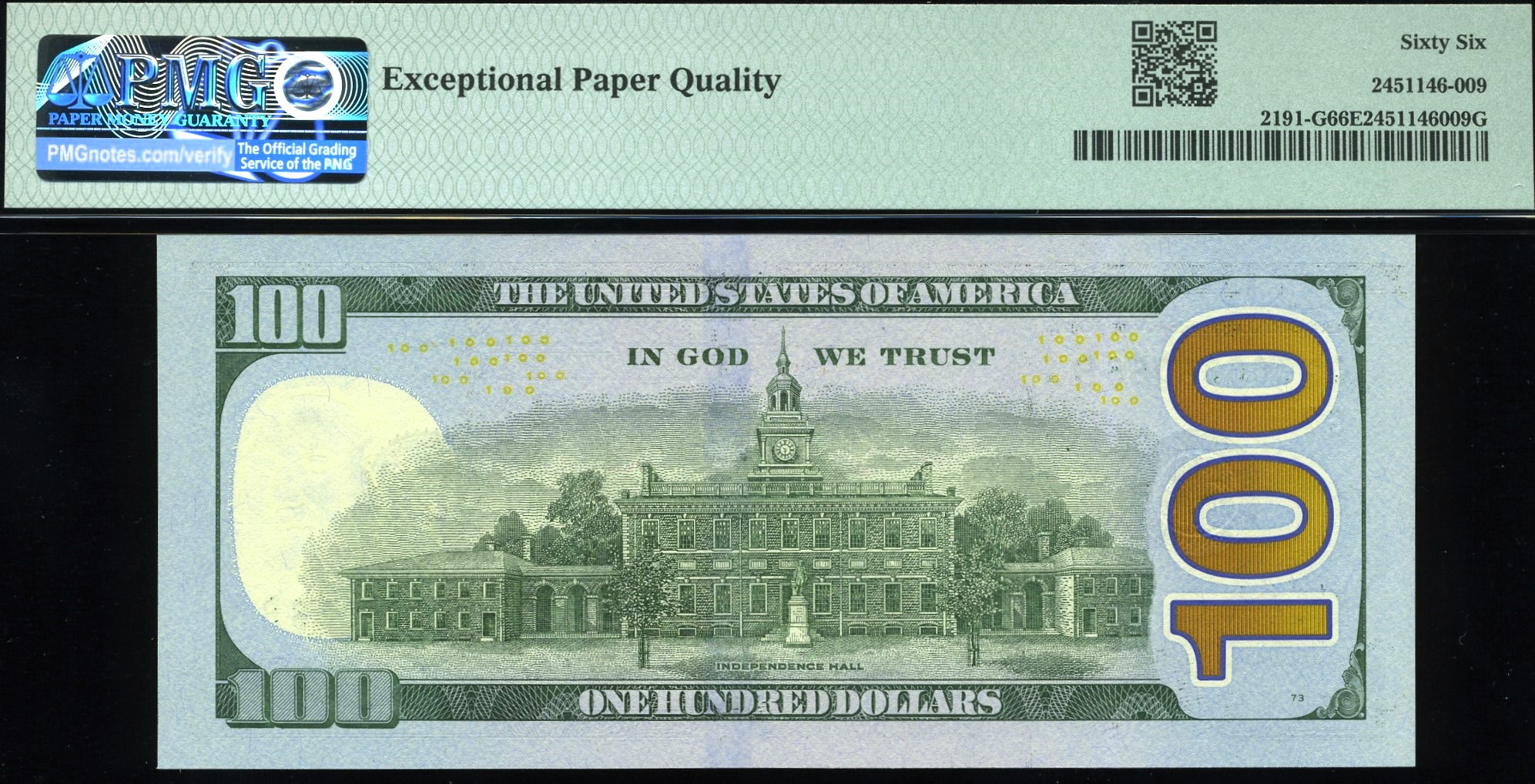 2021 $100 FRN QG00000068B 66EPQ