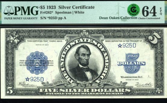 FR-282* 1923 $5 PORTHOLE 64Q