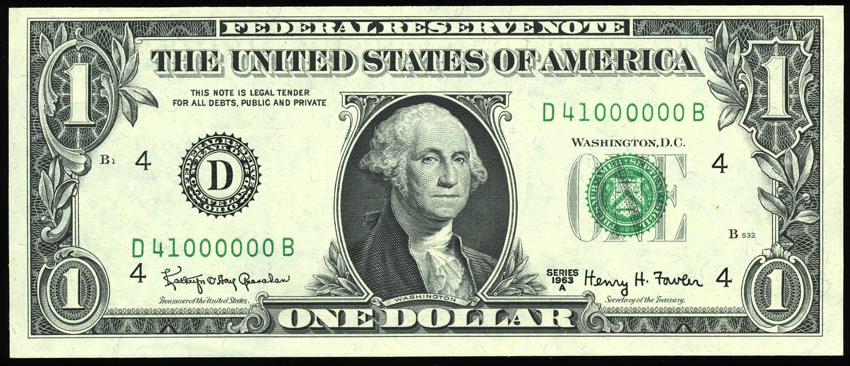 1963A $1 FRN D41000000B