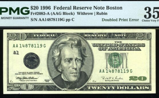 1996 $20 FRN DOUBLE SEALS