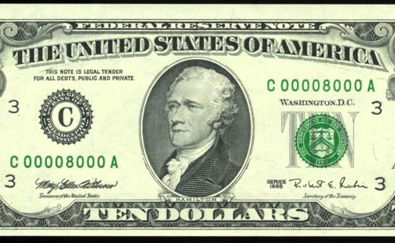 1995 $10 FRN C00008000A