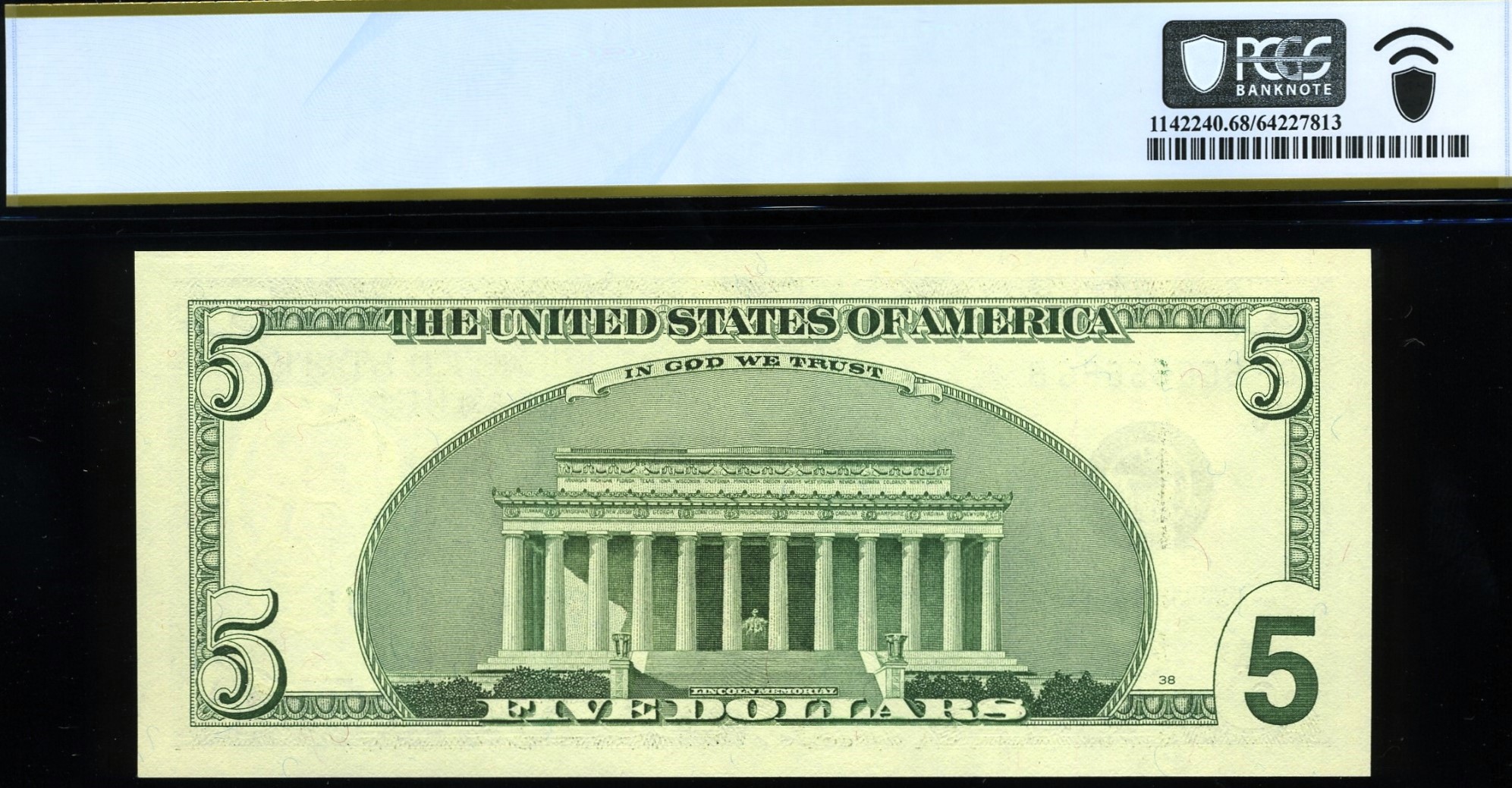 2001 $5 FRN CF66666686B 68Q