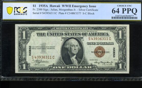 1935A $1 SILVER HAWAII #64PPQ
