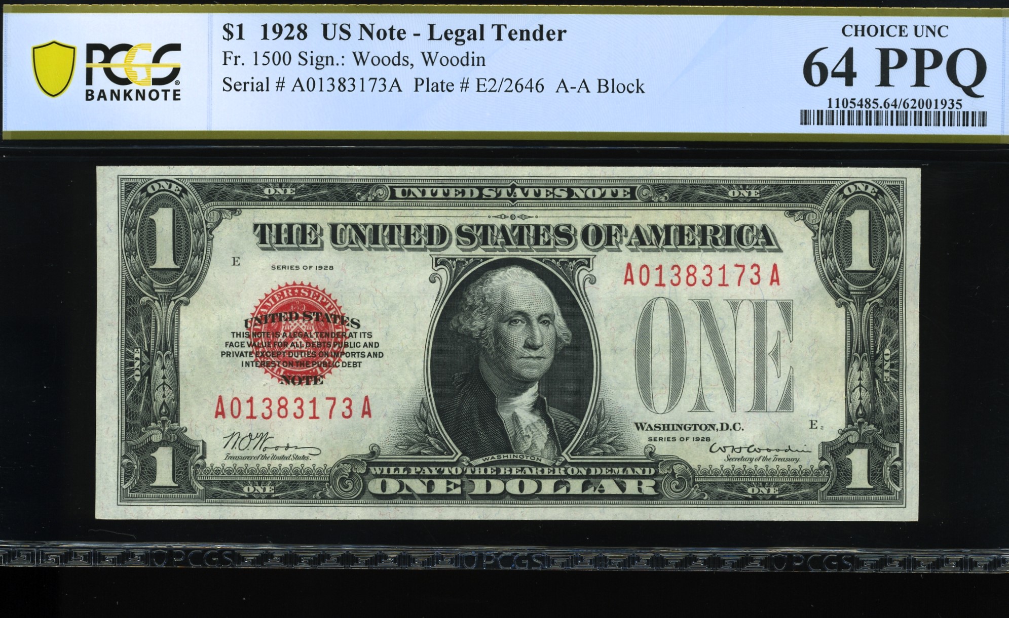 1928 $1 L.T A01383173A #64PPQ