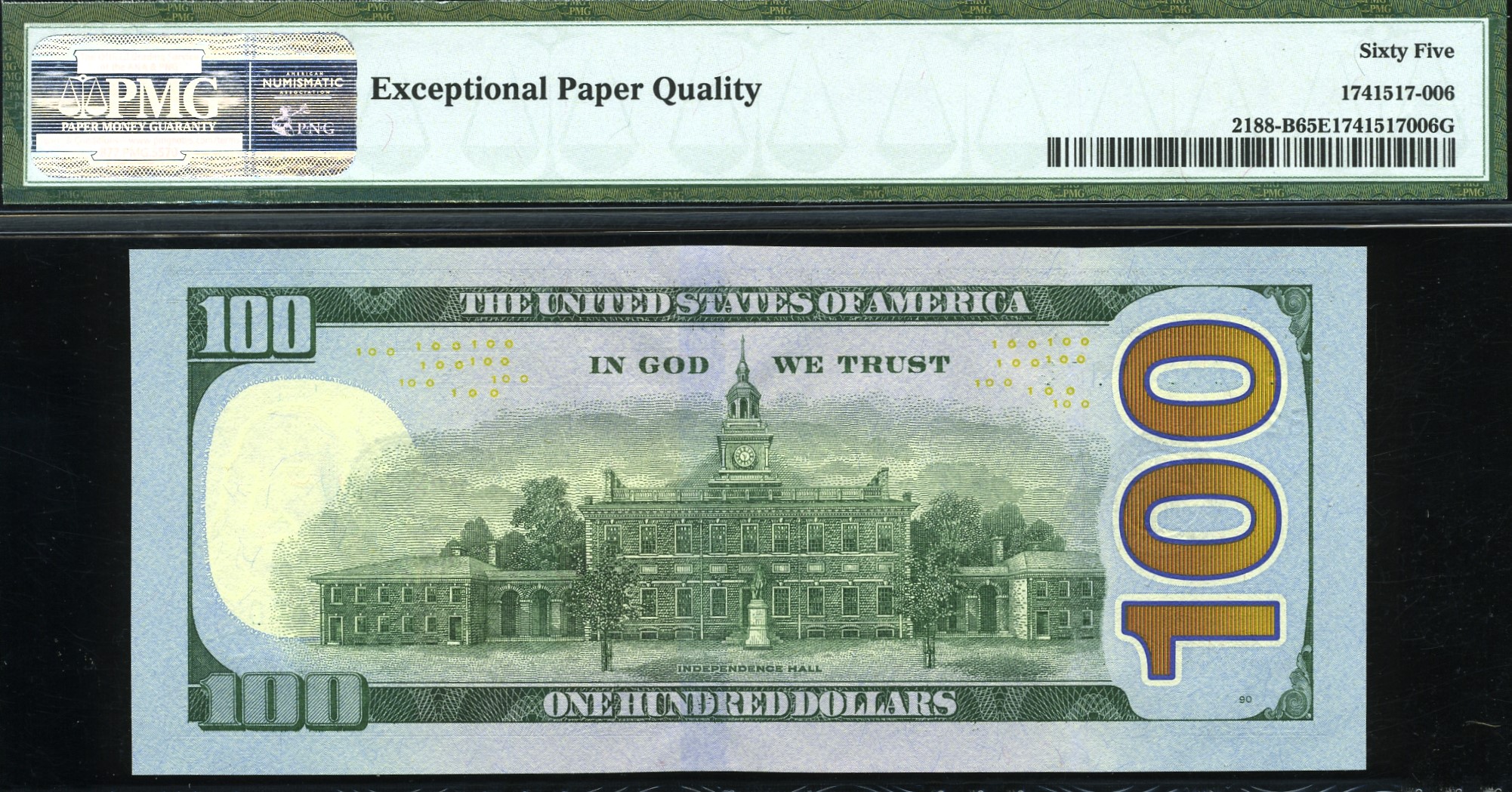 2013 $100 FRN MB00000006G #65Q