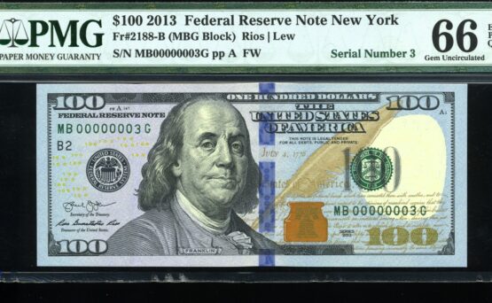 2013 $100 FRN MB00000003G #66Q