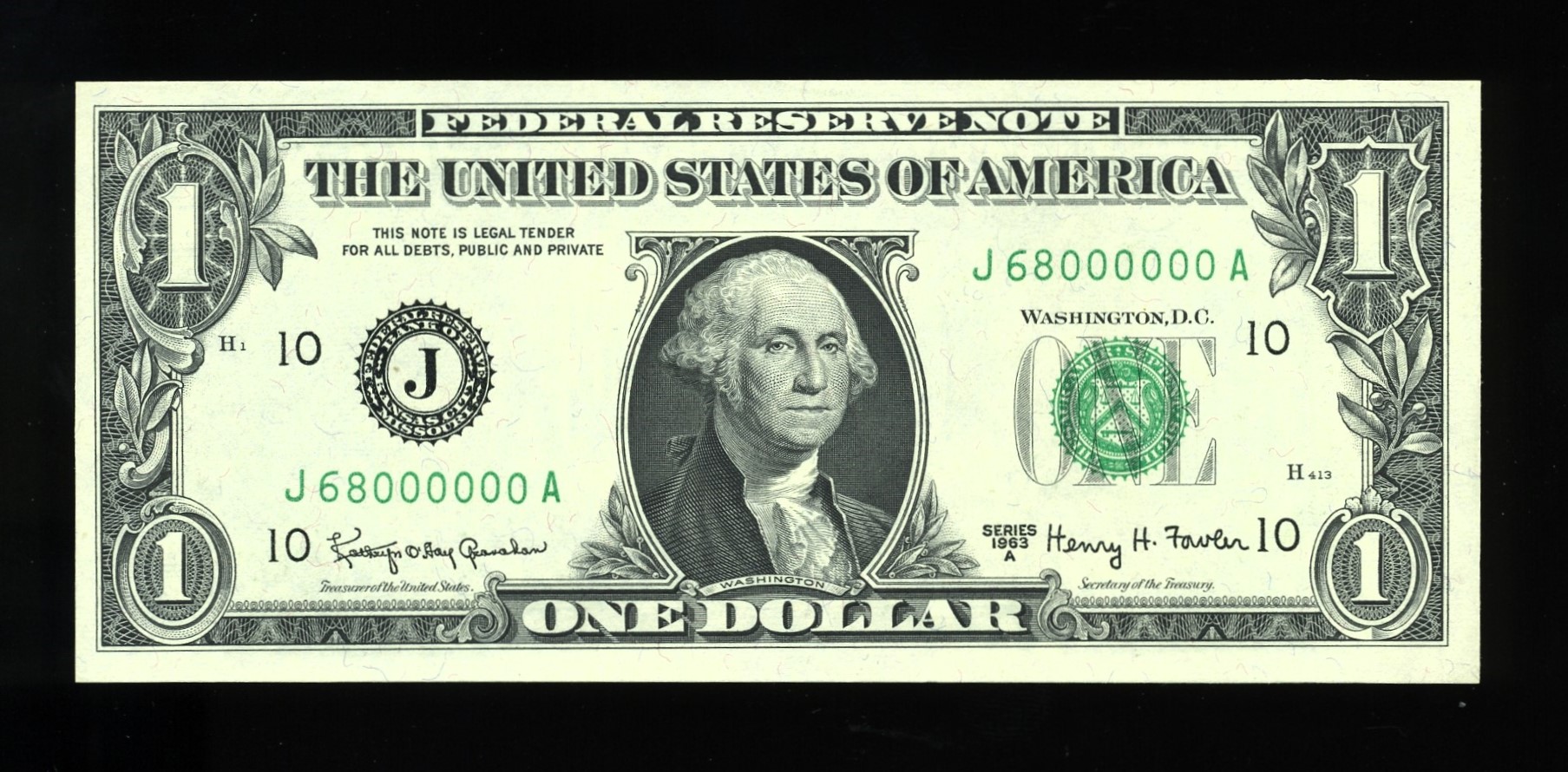 1963A $1 FRN J68000000A