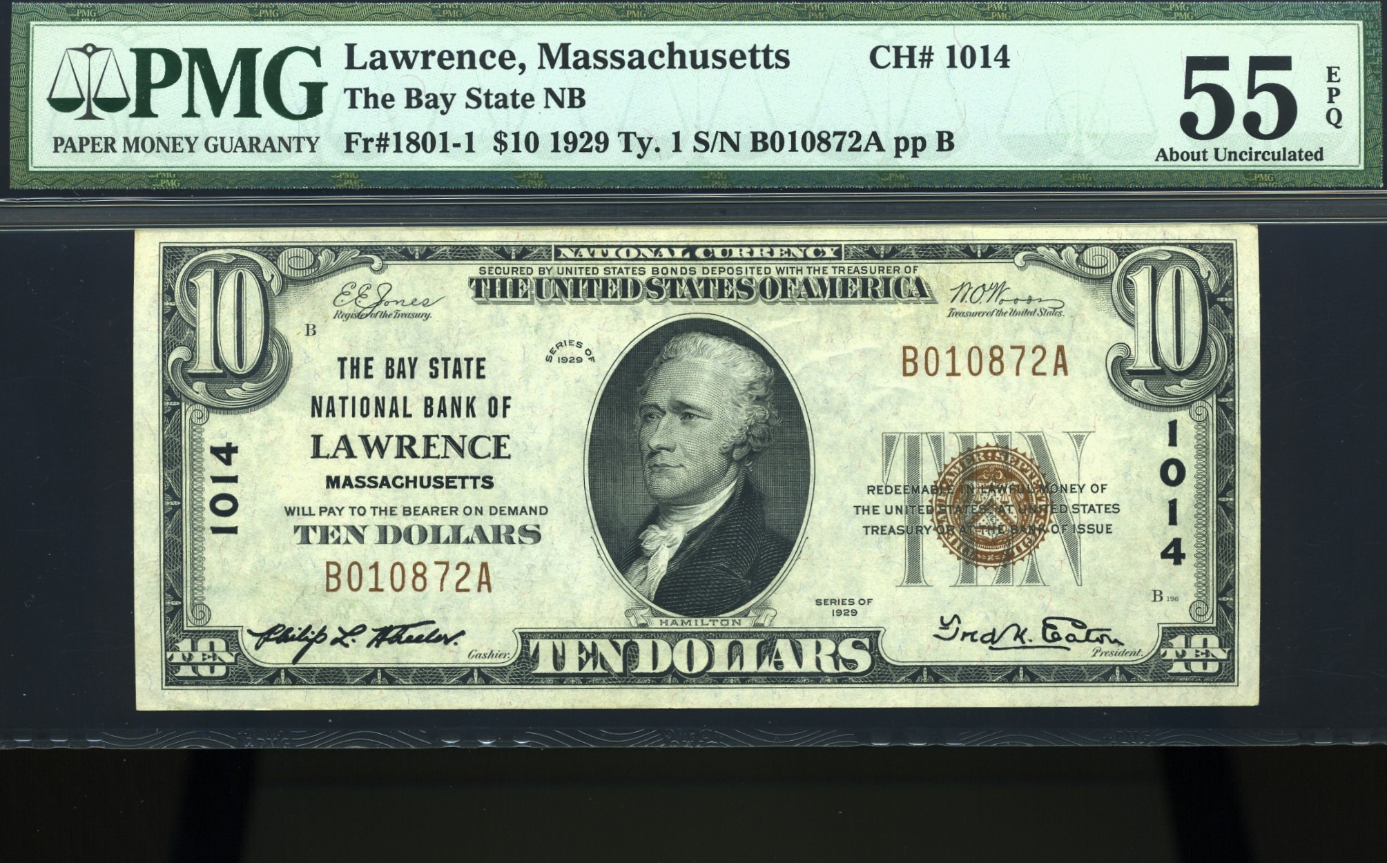 1929 $10 BAY STE LAWRENCE MA