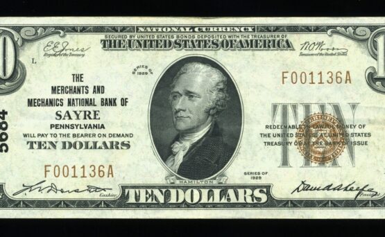 1929 $10 MERCHANTS SAYRE PA