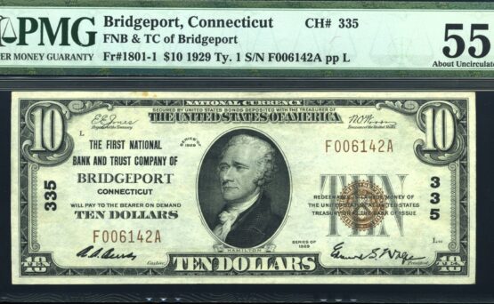 1929 $10 1ST NB BRIDGEPORT CT