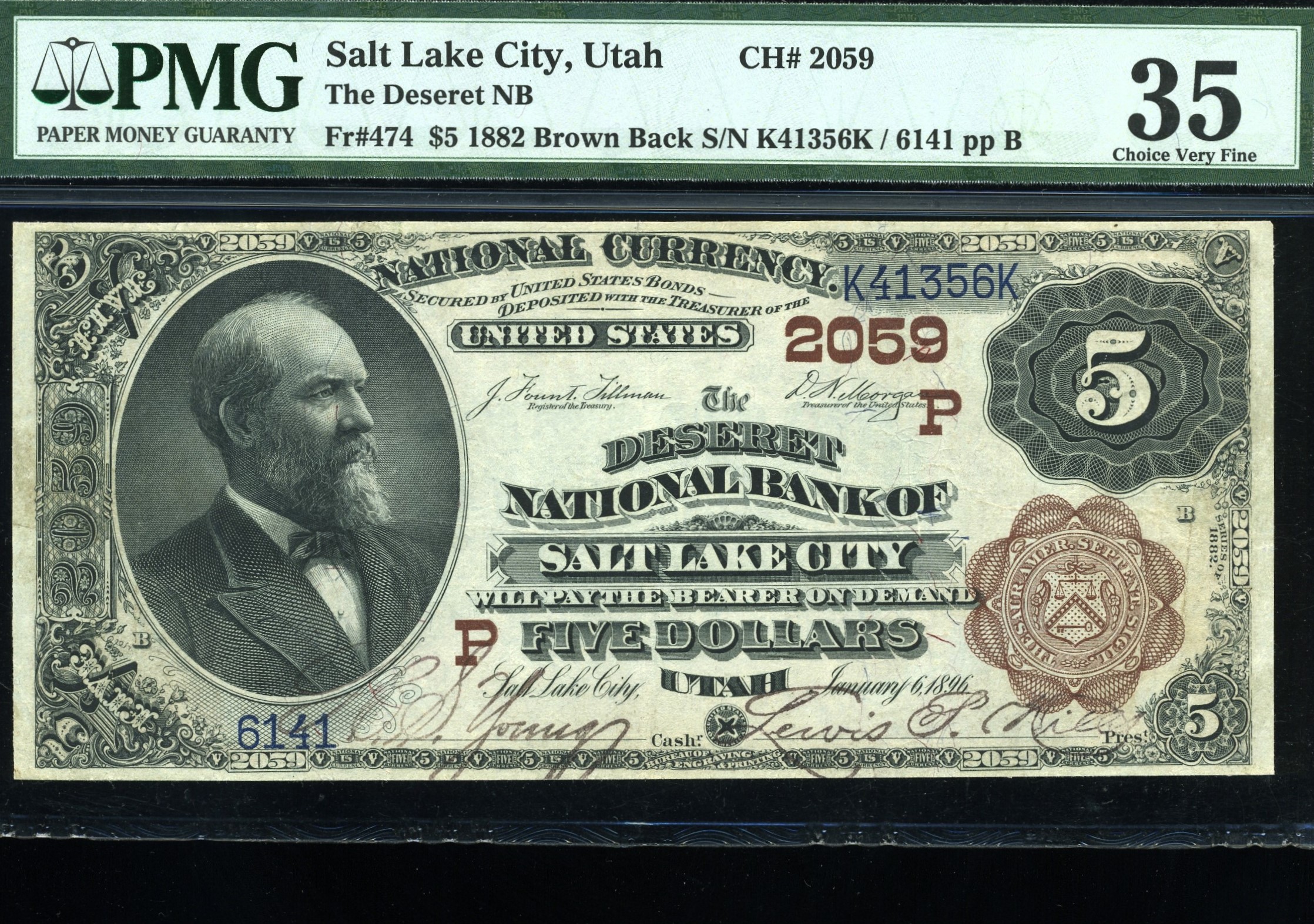 1882 $5 DSRT SALT LAKE CITY UT
