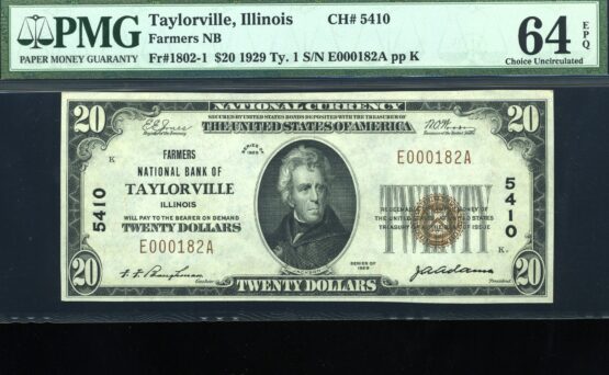 1929 $20 NB TAYLORSVILLE IL