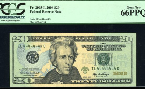 1999 $20 FRN IL44444444D 66Q