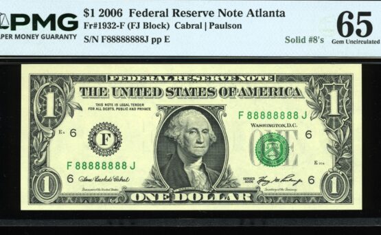 2006 $1 FRN F88888888J #65Q