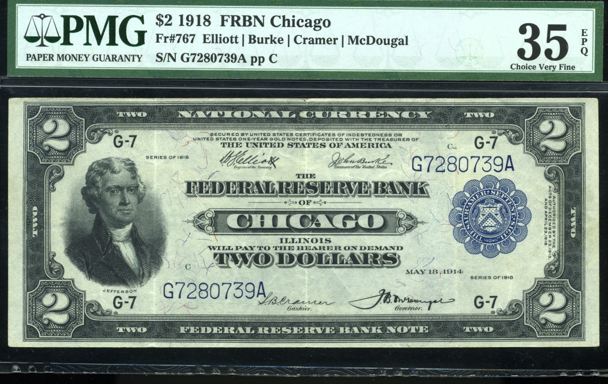 FR-767 1918 $2 CHICAGO #35Q
