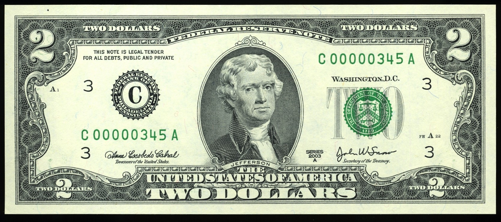 2003A $2 FRN C00000345A