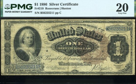 FR-219 1886 $1 S.C MARTHA #20