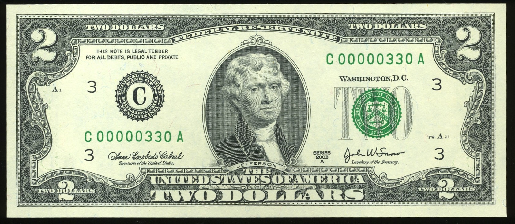 2003A $2 FRN C00000330A