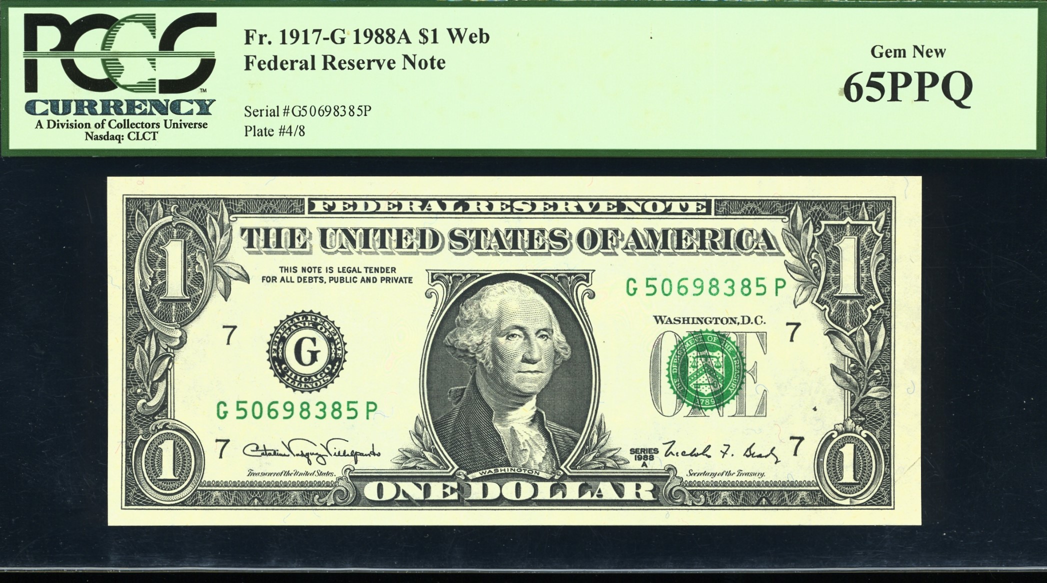 1988A $1 FRN G-P BLOCK 4/8