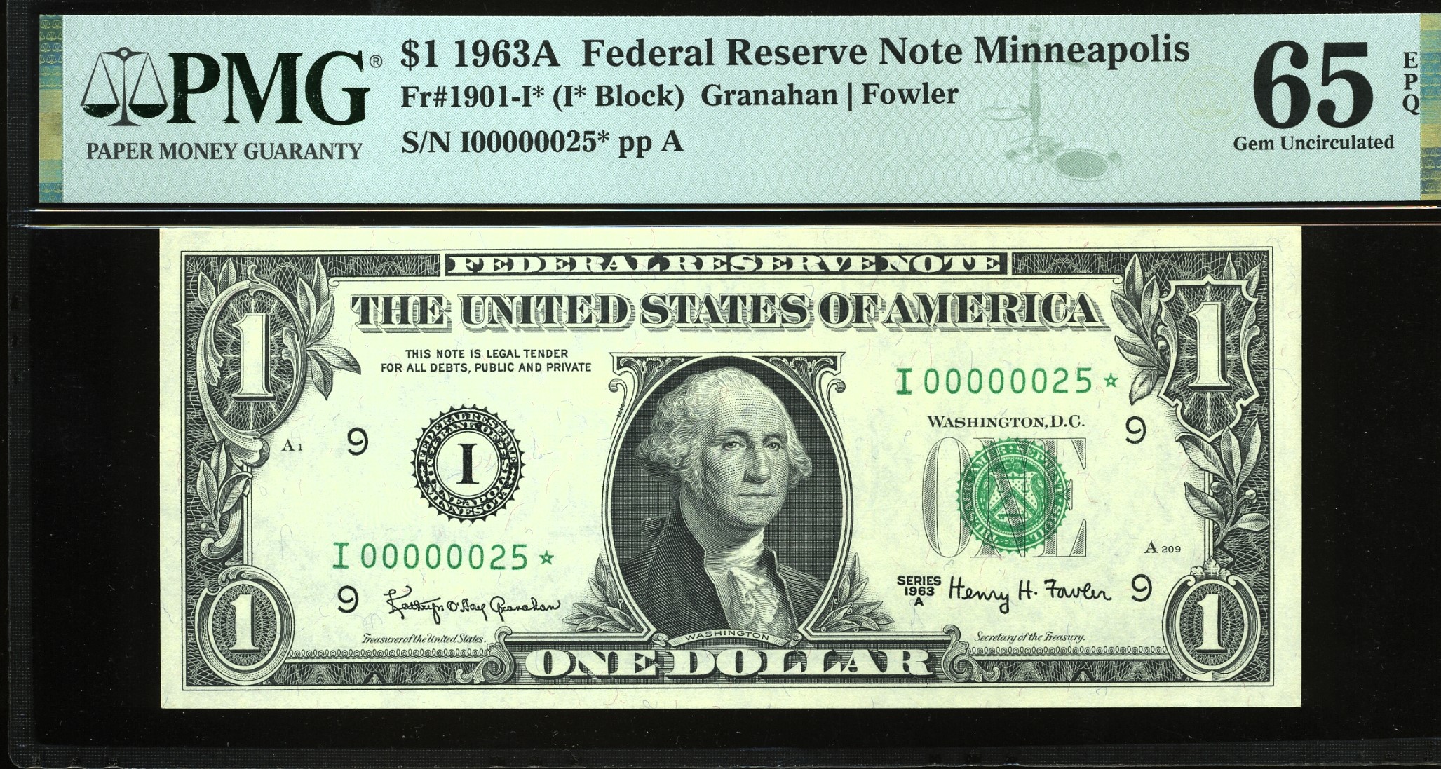 1963A $1 FRN I00000025* 65Q
