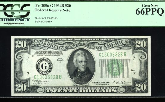 1934B $20 FRN CHICAGO 66PPQ
