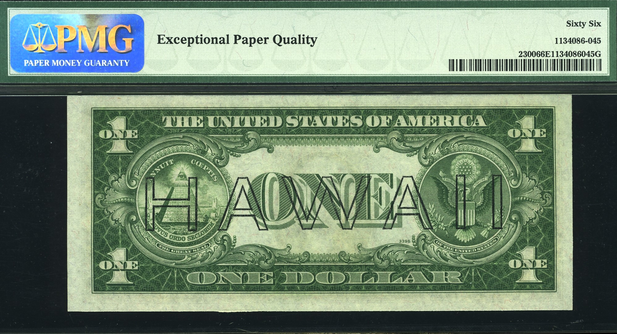 1935A $1 HAWAII P.M.G #66EPQ