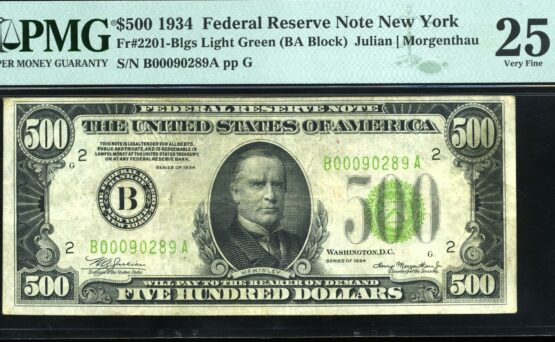 1934 $500 FRN NEW YORK #25 L.G.S