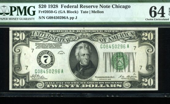 1928 $20 FRN G08450296A 64Q