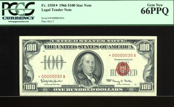 1966 $100 L.T MATCH #30/30-STAR