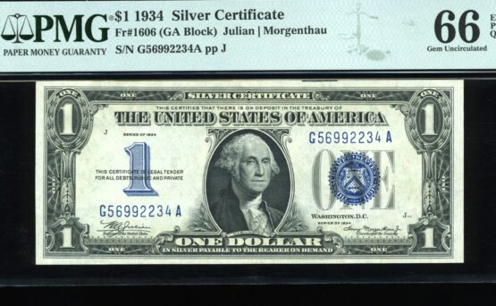 1934 $1 SILVER CERTIFICATE 66Q