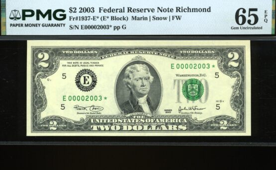 2003 $2 FRN E00002003* 65Q