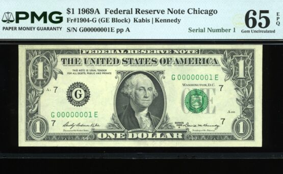 1969A $1 FRN G00000001E 65Q
