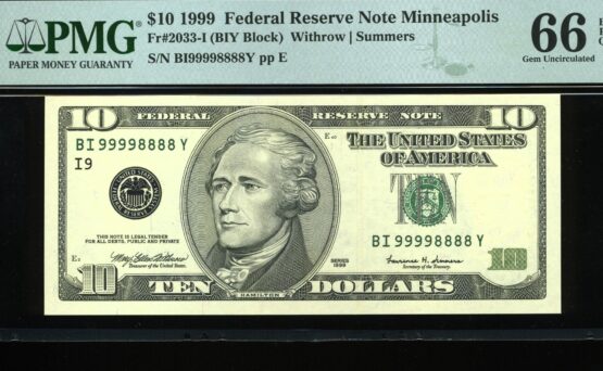 1999 $10 FRN BI99998888Y 66Q