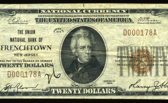 1929 $20 UNION FRENCHTOWN NJ